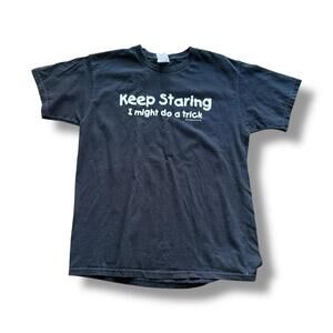 Black Keep Staring Humor Tee